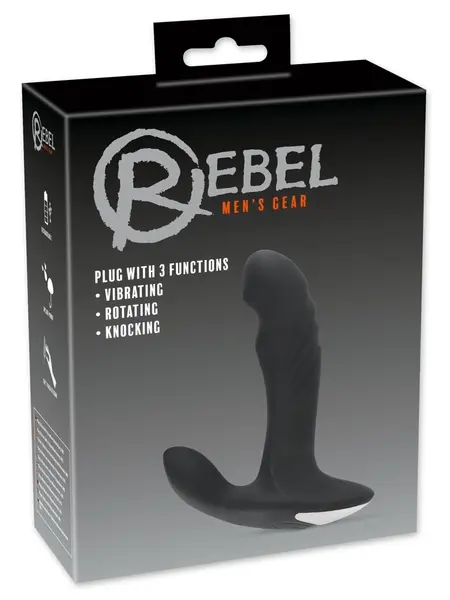 Rebel Intimate Machine Black 3-Function Prostate & Perineum Stimulator 16.6cm