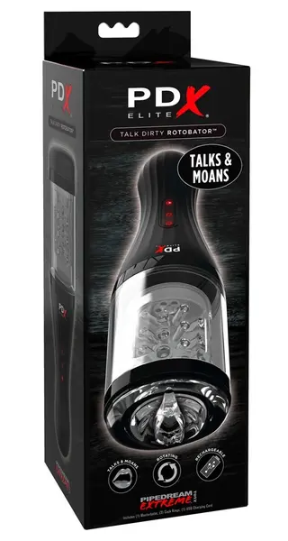 PDX Elite Talk Dirty Rotobator Intimate Rotating Device 7 Modes USB 24cm