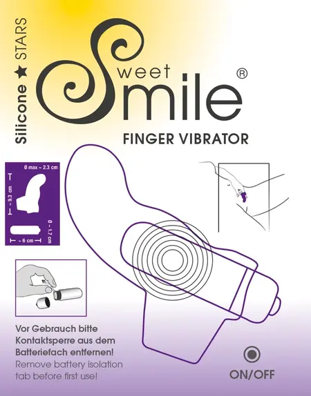 Sweet Smile Finger Model Intimate Massager Purple Silicone 9.3 cm