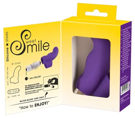 Sweet Smile Finger Model Intimate Massager Purple Silicone 9.3 cm