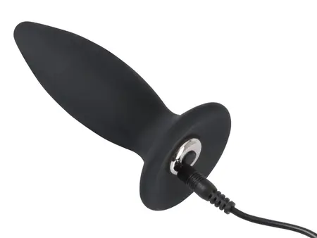 Black Velvets S Vibration Silicone Plug Rechargeable, 11cm, Black