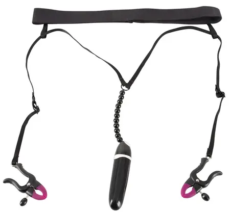 Bad Kitty Adjustable Vibrating Intimate String with Beads - Black