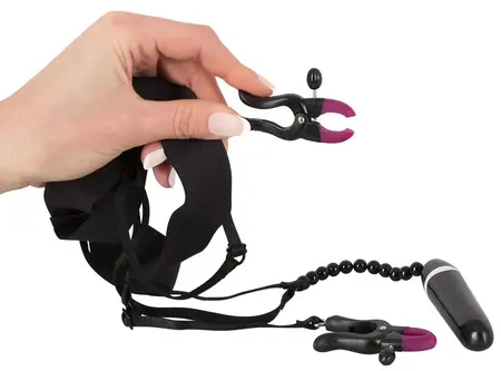 Bad Kitty Adjustable Vibrating Intimate String with Beads - Black