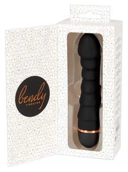 You2Toys Bendy Ripple Flexible Black Vibrator, 20 Modes, 16.5 cm