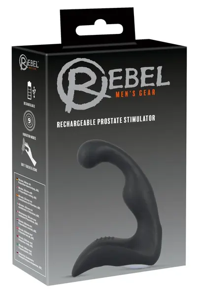 Rebel Prostate Plug Rechargeable Flexible Massager Black 14.6cm
