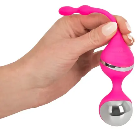 Вибриращи топчета за тазово дъно, розови, USB, 18 см