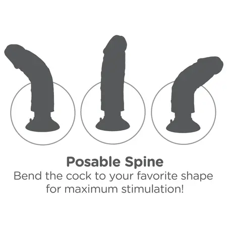 King Cock Vibrating Flexible Model 9” - Adjustable, Suction Base, Waterproof