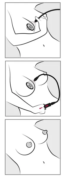 Bad Kitty Vibrating Nipple Cup Set with Hand Pump, Transparent, 5.7 cm