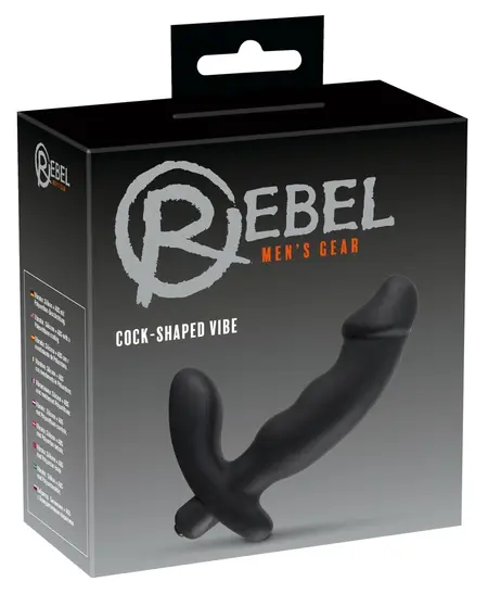 Rebel Black Intimate Vibe with Perineal Stimulator 15cm Silicone