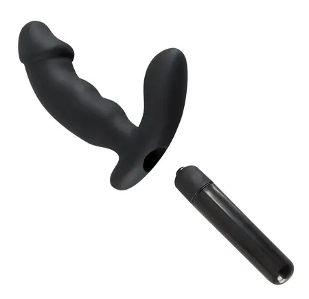 Rebel Black Intimate Vibe with Perineal Stimulator 15cm Silicone