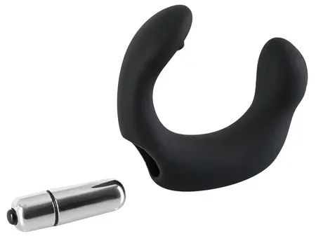 Rebel Black/Silver Prostate Stimulator with Dual Massaging System 20cm