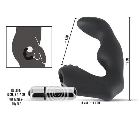 Rebel Intimate Wellness L-Shaped Massager Black 12 cm Silicone ABS