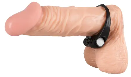 Sweet Smile Black Vibrating Ring Silicone Flexible 3.2cm