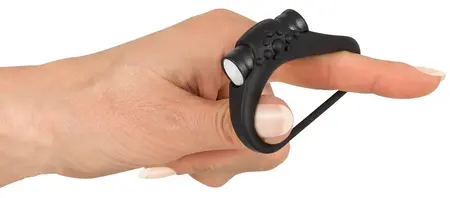 Sweet Smile Black Vibrating Ring Silicone Flexible 3.2cm