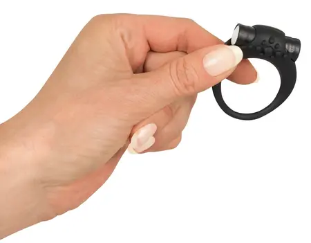 Sweet Smile Black Vibrating Ring Silicone Flexible 3.2cm