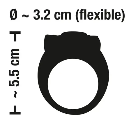 Sweet Smile Black Vibrating Ring Silicone Flexible 3.2cm