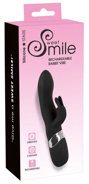 Sweet Smile Rechargeable Rabbit Vibrator Dual Motor Silicone 21cm
