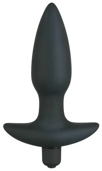 Black Velvet Medium Vibrating Anal Plug Silicone 15 cm Black