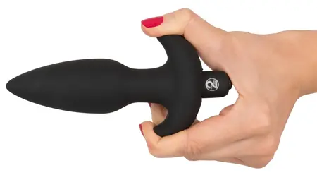 Black Velvet Medium Vibrating Anal Plug Silicone 15 cm Black