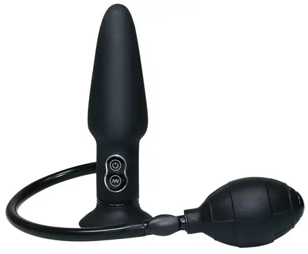 You2Toys True Black Inflatable Vibrating Plug 7-Mode Silicone 17cm