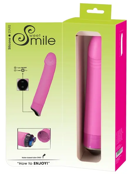Smile Happy Pink Vibrator 7-Mode Curved Model - Compact Design