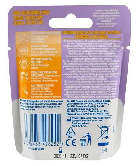 Durex Intense Vibrations Silicone Stimulation Ring 20-Min Single Use
