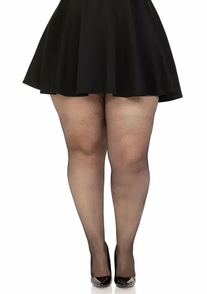 Leg Avenue Plus Elastane Micro Net Tights Black XL Comfort Fit