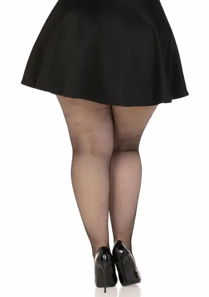 Leg Avenue Plus Elastane Micro Net Tights Black XL Comfort Fit