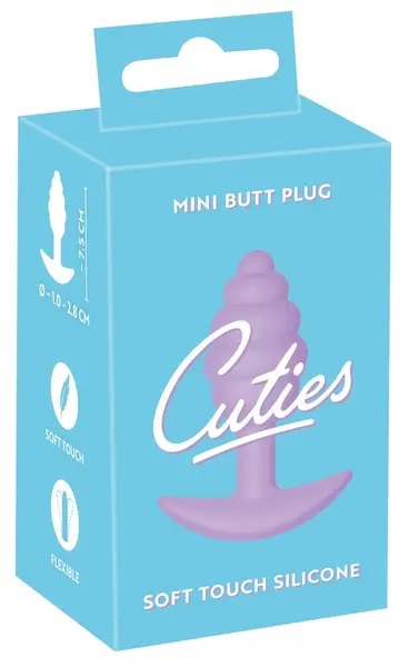 Cuties Silicone Compact Plug Purple - Textured Beginner’s Model 7.5 cm