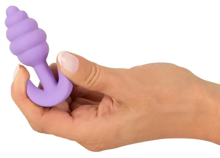 Cuties Silicone Compact Plug Purple - Textured Beginner’s Model 7.5 cm