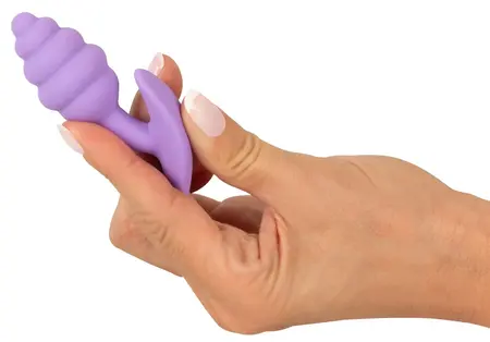 Cuties Silicone Compact Plug Purple - Textured Beginner’s Model 7.5 cm
