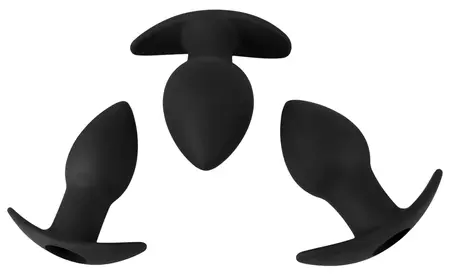 Black Velvets Anal Training Silicone Plug Set with 10-Mode Vibrating System
