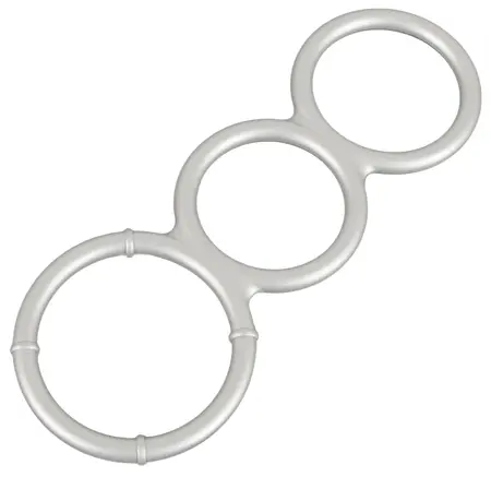 You2Toys Metallic Triple Silicone Intimate Support Ring Set, Silver, Flexible