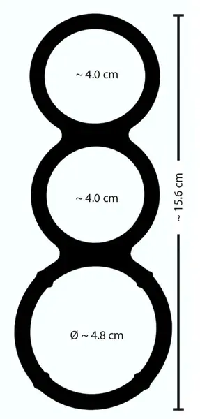 You2Toys Metallic Triple Silicone Intimate Support Ring Set, Silver, Flexible