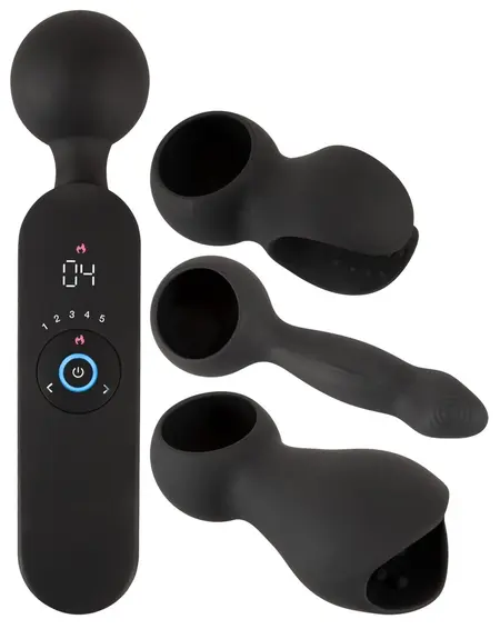 Couples Choice Wand Multi-Attachment Vibrating Massager, 21.5 cm, Black