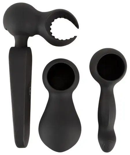 Couples Choice Wand Multi-Attachment Vibrating Massager, 21.5 cm, Black