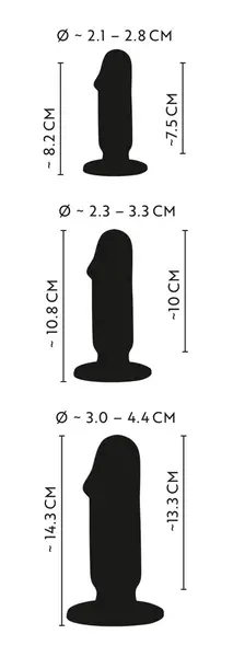 ANOS Anal Plug Training Kit 3 Sizes Flexible PVC Suction Base