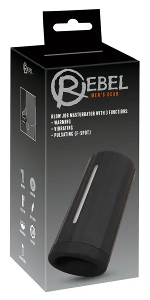 Rebel Intimate Device 3-in-1 Heating & Vibration, Black, 14.2 cm