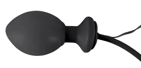Fanny Hill’s Inflatable Black Plug with Vibration, 12 cm, Latex
