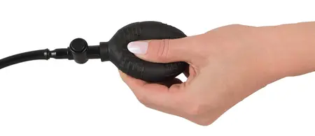 Fanny Hill’s Inflatable Black Plug with Vibration, 12 cm, Latex