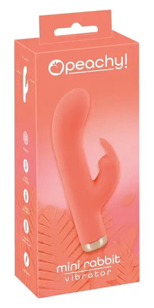 Peachy Mini Rabbit Vibe Soft Touch Silicone 10 Modes Pastel Pink 16.7cm