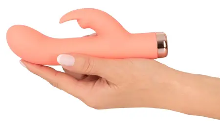 Peachy Mini Rabbit Vibe Soft Touch Silicone 10 Modes Pastel Pink 16.7cm