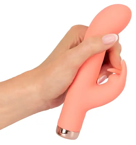 Peachy Mini Rabbit Vibe Soft Touch Silicone 10 Modes Pastel Pink 16.7cm