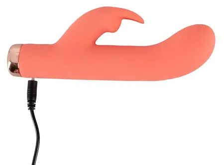 Peachy Mini Rabbit Vibe Soft Touch Silicone 10 Modes Pastel Pink 16.7cm