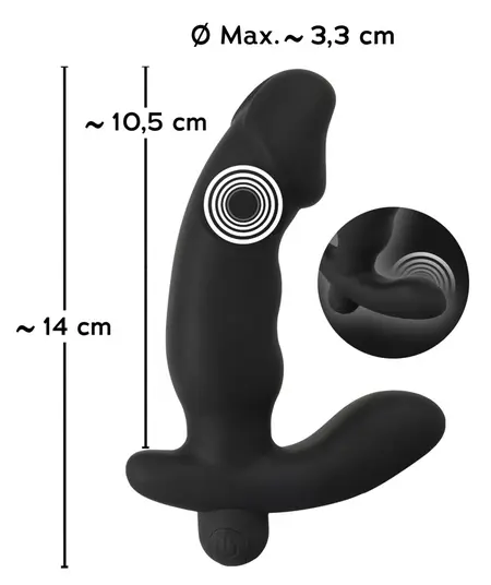 ANOS Prostate Massager Vibe System Silicone Black 14cm USB Rechargeable