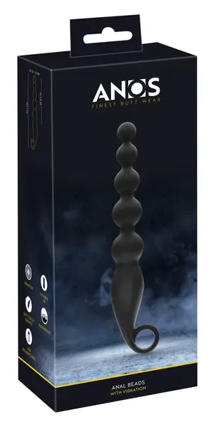 ANOS Vibrating Anal Beads Flexible 7-Mode Silicone 22.1cm Black