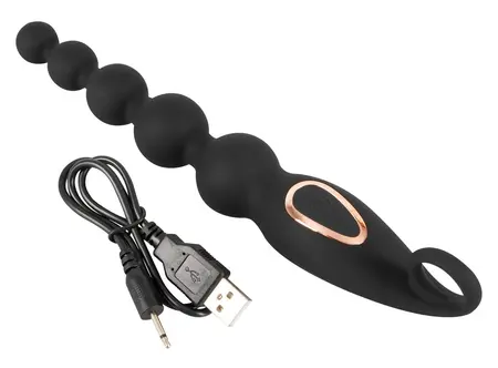 ANOS Vibrating Anal Beads Flexible 7-Mode Silicone 22.1cm Black