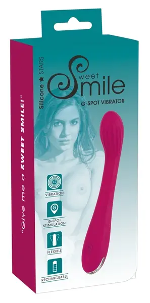 Sweet Smile Curved Stimulator G-Spot, 12 Modes, USB, Purple, 20 cm