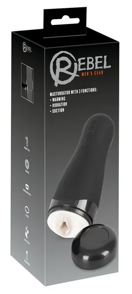 Rebel Intimate Machine 3-in-1 Heating Vibrating Suction Black 26cm