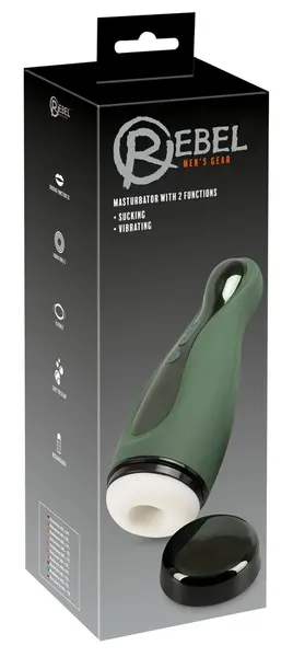 Rebel Intimate Machine 2-in-1 Suction & Vibration, Black, 25.8 cm